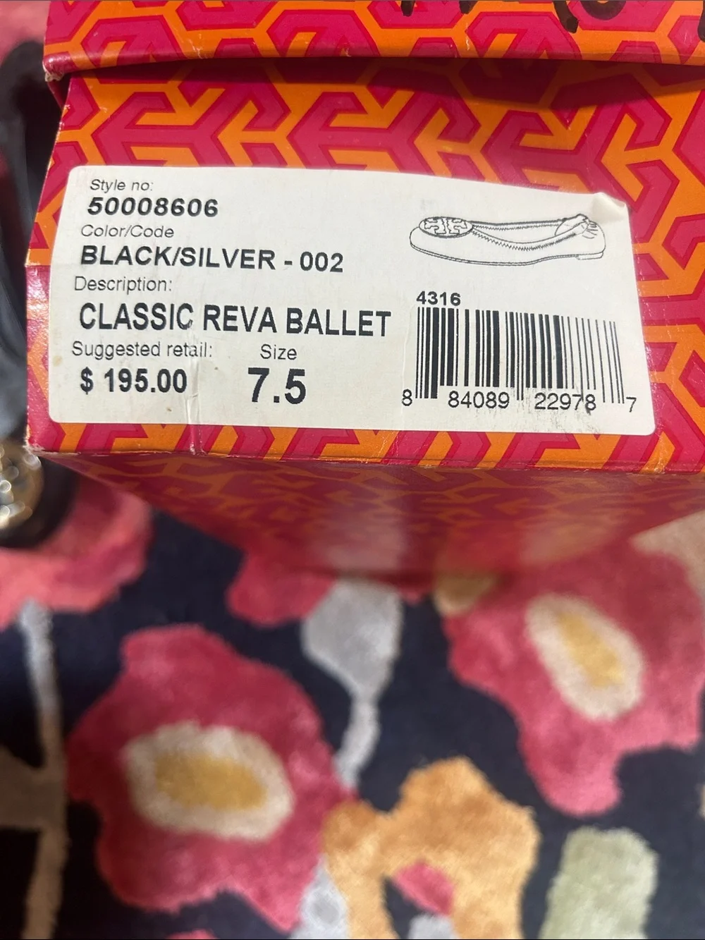 Tory Burch Reva Black Leather Reva Ballet Flats